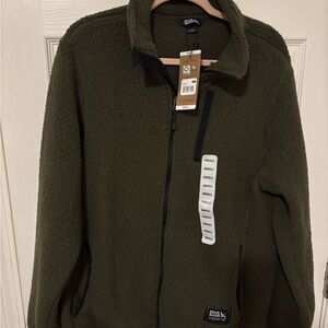 Eddie Bauer Men's Forest Green Fleece Jacket